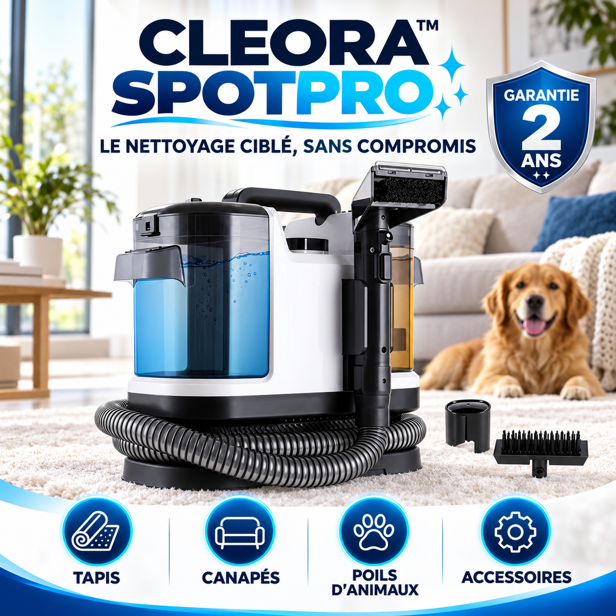 CLEORA™ SpotPro — Nettoyeur injecteur-extracteur pour tapis et canapés