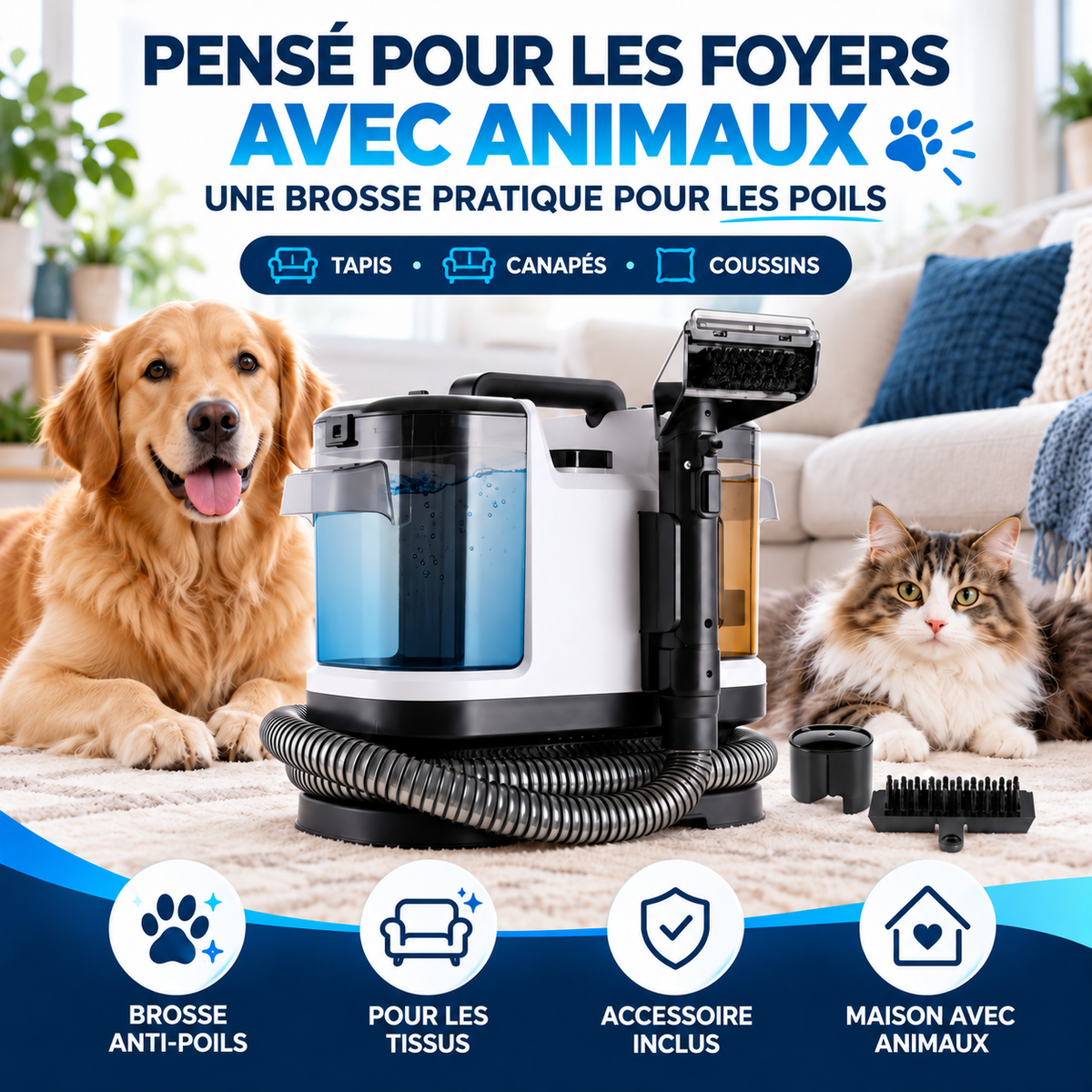 CLEORA™ SpotPro — Nettoyeur injecteur-extracteur pour tapis et canapés