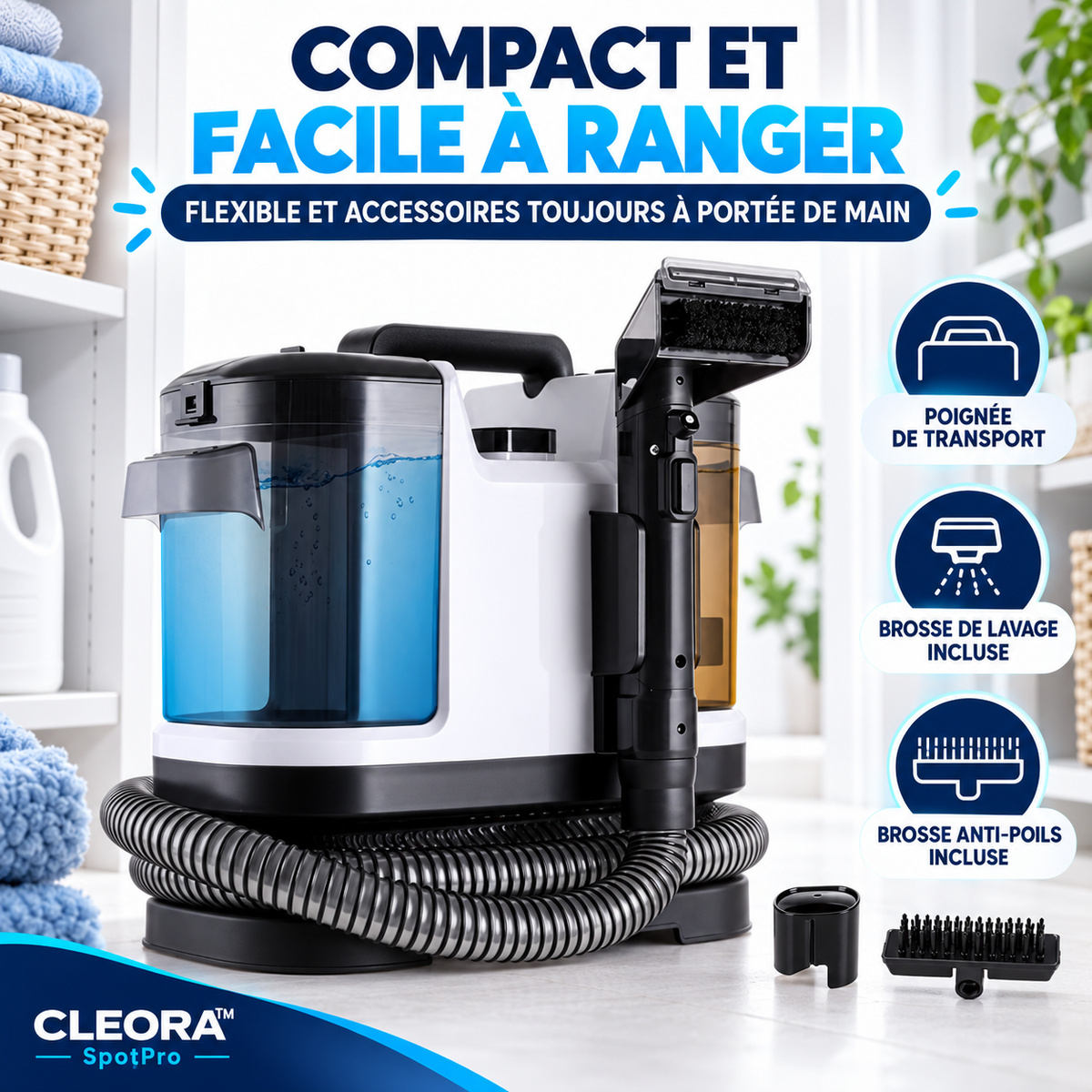 CLEORA™ SpotPro — Nettoyeur injecteur-extracteur pour tapis et canapés