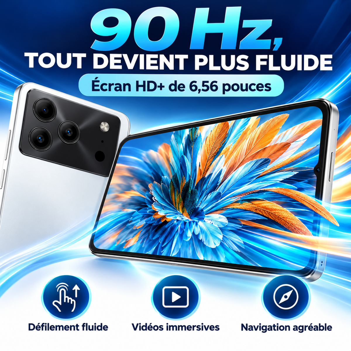 NOVÉON™ Note 56 — Smartphone Android 16 avec batterie 6150 mAh