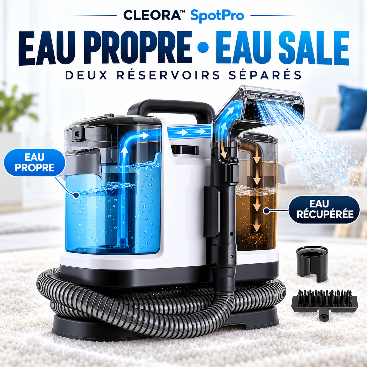 CLEORA™ SpotPro — Nettoyeur injecteur-extracteur pour tapis et canapés