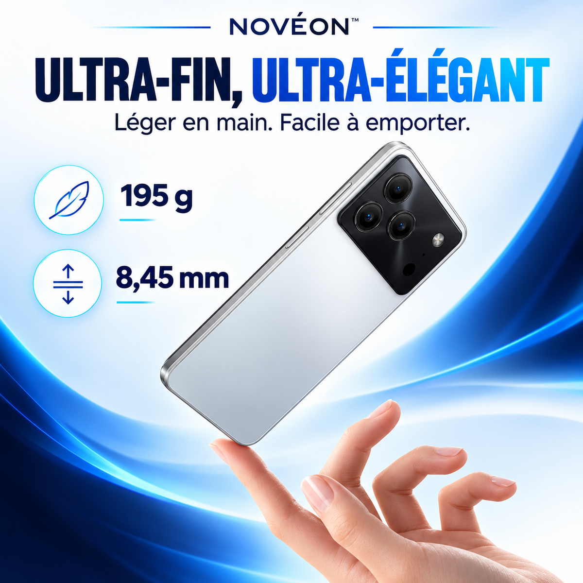 NOVÉON™ Note 56 — Smartphone Android 16 avec batterie 6150 mAh